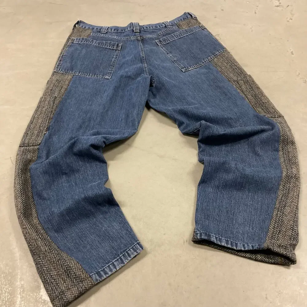 vintage y2k custom up cycled wrangler cargo jeans 34x30